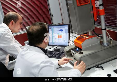 Analysis of hyperspectral imaging data in the infrared range, Tecnalia Research & Innovation Center, Zamudio, Bizkaia, Euskadi, Spain. Stock Photo