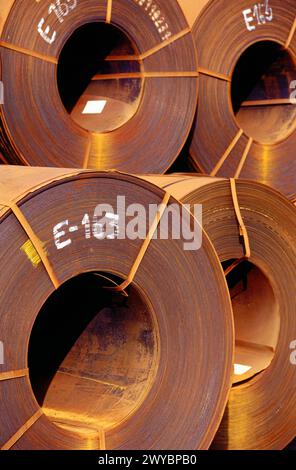 Steel sheet rolls. Bilbao. Spain. Stock Photo