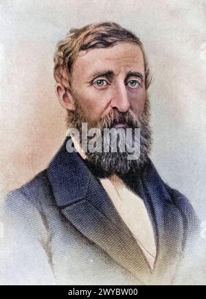 Henry David Thoreau, 1817 bis 1862, Amerikanischer Schriftsteller Naturforscher Transzendentalist Steuerverweigerer Entwicklungskritiker und Philosoph Stock Photo