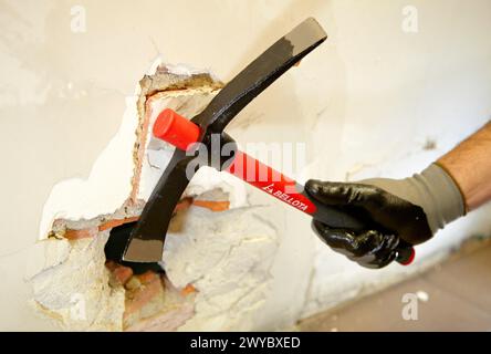 Pickaxe, construction tool. Stock Photo