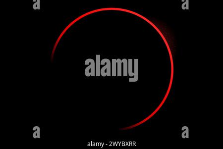 Red Total Solar Eclipse in Texas 8th April. Solar Eclipse, Total Eclipse Stock Vector