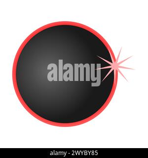 Solar eclipse 2024 vector illustration. Stock Vector