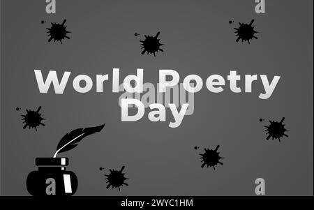world poetry day banner vector illustration, poetry day. Stock Vector