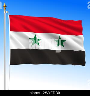 Syria official national waving flag, asiatic country, vector illustration Stock Vector