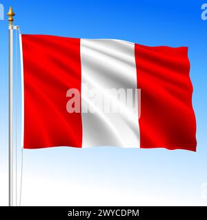 Peru, official national waving flag, south america, vector illustration Stock Vector