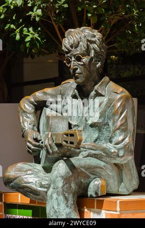 Almeria, Spain - 02 April 2023 A Sculpture Of John Lennon Which Is A 