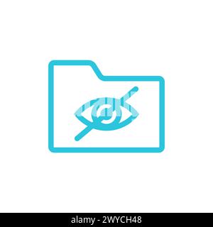 Invisible, hidden data, eye icon. Isolated on white background. From blue icon set. Stock Vector