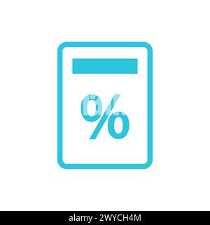 Probability percentage calculator. Isolated on white background. From blue icon set. Stock Vector