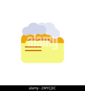 Colorful cloud file storage logo. Open vector document. A simple directory icon on the desktop. Vector illustration of storage. Stock Vector