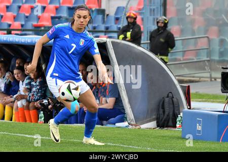 Cosenza, Italia. 05th Apr, 2024. Italy's Agnese Bonfantini during the Women's European Qualifiers 2025 match Italy vs Us Netherlands at the Gigi Marulla Stadium in Cosenza, Italy on April 5, 2024 (Andrea Rosito/SPP) Credit: SPP Sport Press Photo. /Alamy Live News Stock Photo
