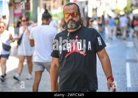 Athens: Greek man on Ermou Street. Greece Stock Photo