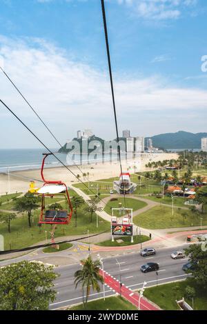 Eleferico, Cable Car In Sao Vicente, Brazil. April 2 2024 Stock Photo 