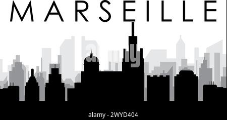 Cityscape skyline panorama of MARSEILLE, FRANCE Stock Vector