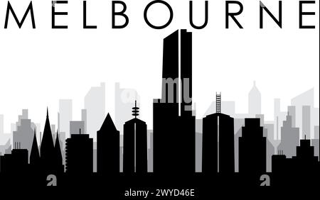 Cityscape skyline panorama of MELBOURNE, AUSTRALIA Stock Vector