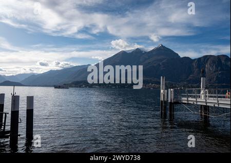 Tourist destination small medieval village of Bellagio with hilly narrow streets and luxurious villas, holiday destination on Lake Como, Italy in spri Stock Photo