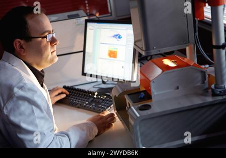 Analysis of hyperspectral imaging data in the infrared range, Tecnalia Research & Innovation Center, Zamudio, Bizkaia, Euskadi, Spain. Stock Photo