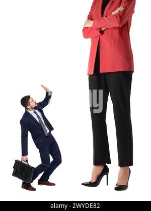 Woman domination concept with shoes and man Stock Photo - Alamy