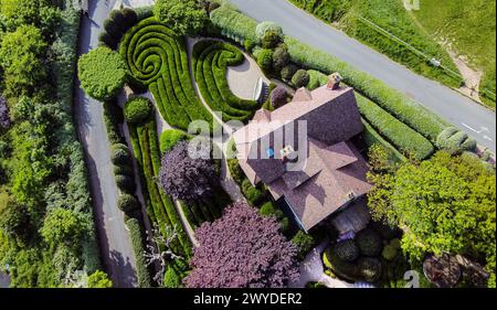 05-17-2023 Etretat France Drone Point Of View On Etratat Gardens (les 