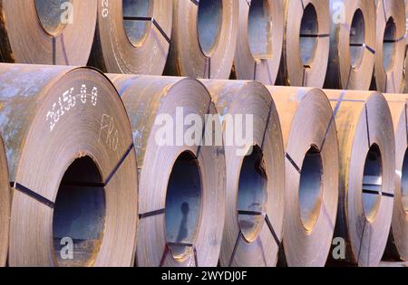 Steel sheet rolls. Bilbao. Spain. Stock Photo