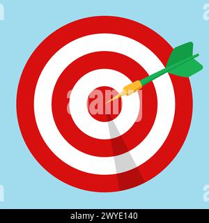 Illustration of target with dart flat design Stock Vector