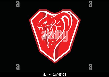 Abstract Design of King Cobra in the Shield Stock Vector
