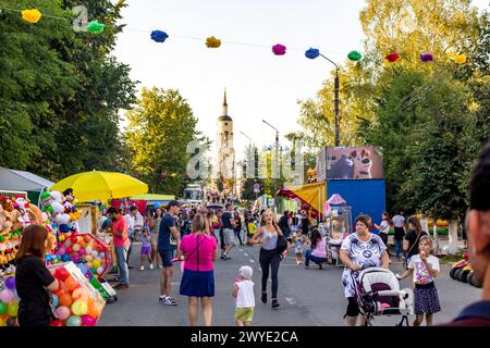 Borovsk, Russia - August 18, 2018: Celebration of the 660th anniversary of the city of Borovsk. Festivities, People on the street Stock Photo