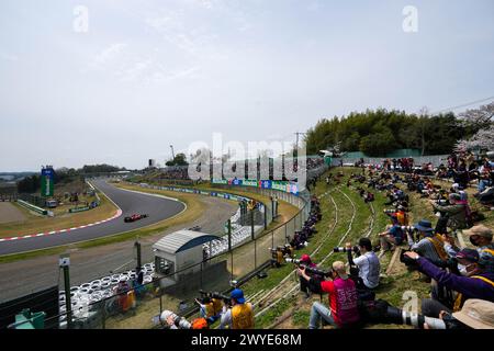 Suzuka, Japan. 6th Apr, 2024. Ferrari's Carlos Sainz of Spain drives his car during the practice session of Formula One Japanese Grand Prix in Suzuka, Japan, April 6, 2024. Credit: Zhang Xiaoyu/Xinhua/Alamy Live News Stock Photo