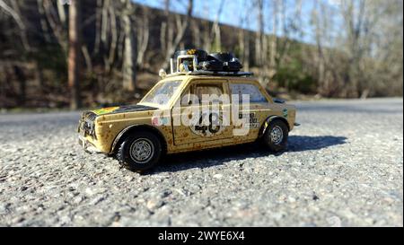 A vintage collector's model of a rally racing sports car Stock Photo