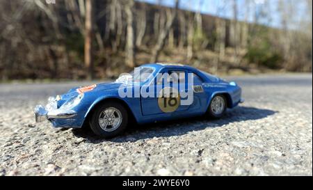 A vintage collector's model of a rally racing sports car Stock Photo
