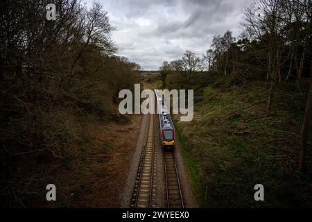 East Suffolk railway line Woodbridge Stock Photo