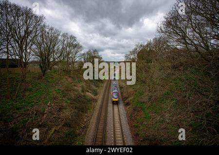 East Suffolk railway line Woodbridge Stock Photo