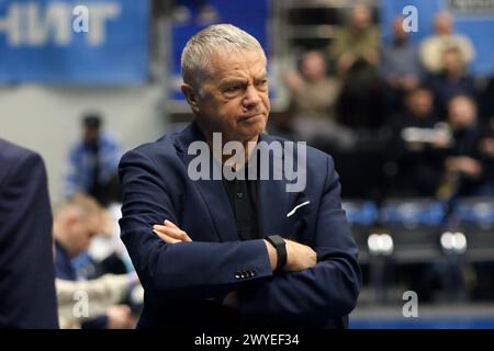 Saint Petersburg, Russia. 05th Apr, 2024. Chairman of the Board of the Zenit Football Club, Alexander Medvedev on the VTB United League basketball match, Regular Season, between Zenit Saint Petersburg and UNICS Kazan at 'kck Arena'. Final score; Zenit 91:87 UNICS Kazan. (Photo by Maksim Konstantinov/SOPA Images/Sipa USA) Credit: Sipa USA/Alamy Live News Stock Photo