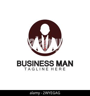 Businessman logo design vector icon illustration Stock Vector