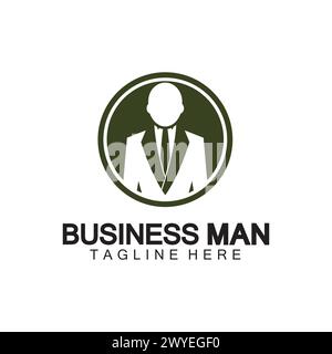 Businessman logo design vector icon illustration Stock Vector