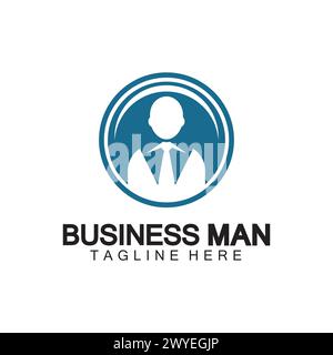 Businessman logo design vector icon illustration Stock Vector