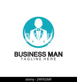 Businessman logo design vector icon illustration Stock Vector
