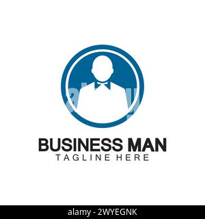 Businessman logo design vector icon illustration Stock Vector