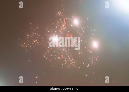 Abstract colored firework background with free space for text Stock Photo
