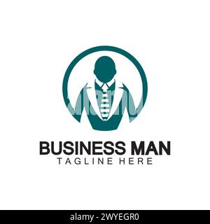 Businessman logo design vector icon illustration Stock Vector
