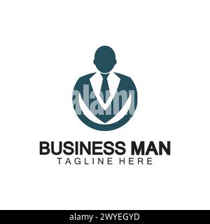 Businessman logo design vector icon illustration Stock Vector