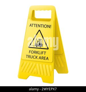 No forklift truck sign. Red prohibited icon isolate on white background. Symbol of Prohibit forklift in this area. No access for forklift trucks and o Stock Vector