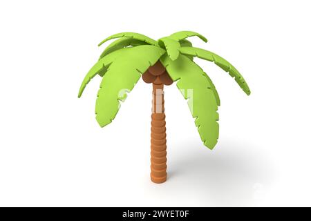 3D cartoon palm tree from a front viewpoint Stock Photo