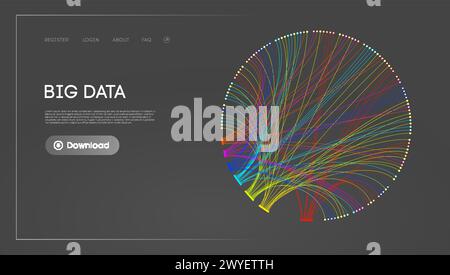 Big Data Circle blockchain technology background. Neural network digital background Stock Vector
