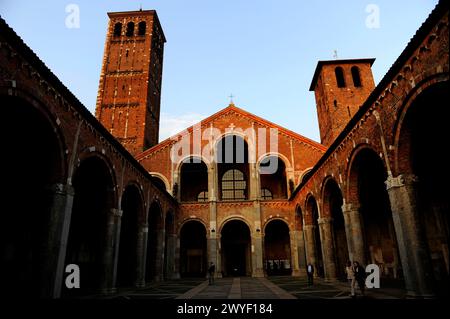 Basilica di Sant Ambrogio Milan Italy church Italia Stock Photo