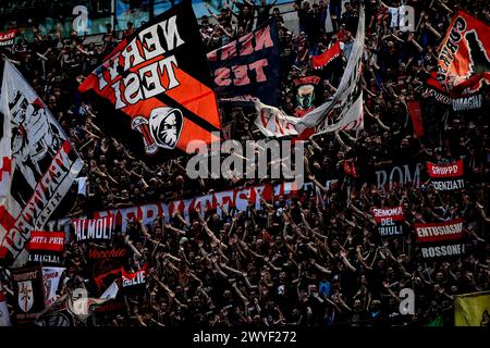 Milano, Italia. 06th Apr, 2024. AC Milan's supporter at the Serie A soccer match between AC Milan and US Lecce at the San Siro Stadium in Milan, Italy - Saturday, April 6, 2024. Sport - Soccer . (Photo by Fabio Ferrari/LaPresse) Credit: LaPresse/Alamy Live News Stock Photo