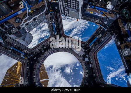 Scenics of Planet Earth viewed from the cupola of the ISS. Digital ...