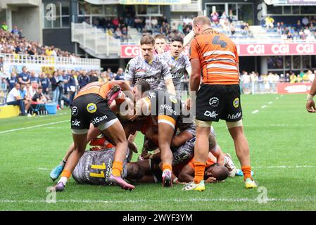 Thierry LARRET/Maxppp. Rugby Challenge Cup : ASM Clermont Auvergne vs Toyota Cheetahs. Stade Marcel Michelin, Clermont-Ferrand (63). Le 6 avril 2024. Credit: MAXPPP/Alamy Live News Stock Photo