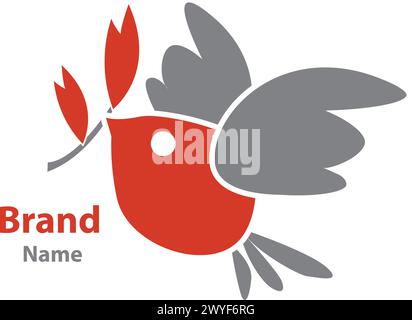 Modern bird logo with wheat illustration Stock Vector
