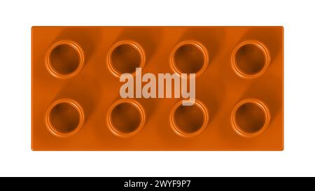 Burnt Orange Lego Block Isolated on a White Background. Close Up View ...