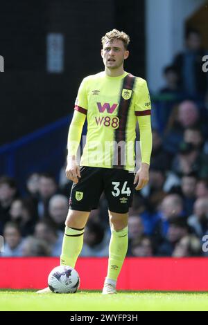 Liverpool, UK. 06th Apr, 2024. Jacob Bruun Larsen of Burnley. Premier League match, Everton v Burnley at Goodison Park in Liverpool on Saturday 6th April 2024. this image may only be used for Editorial purposes. Editorial use only, pic by Chris Stading/Andrew Orchard sports photography/Alamy Live news Credit: Andrew Orchard sports photography/Alamy Live News Stock Photo